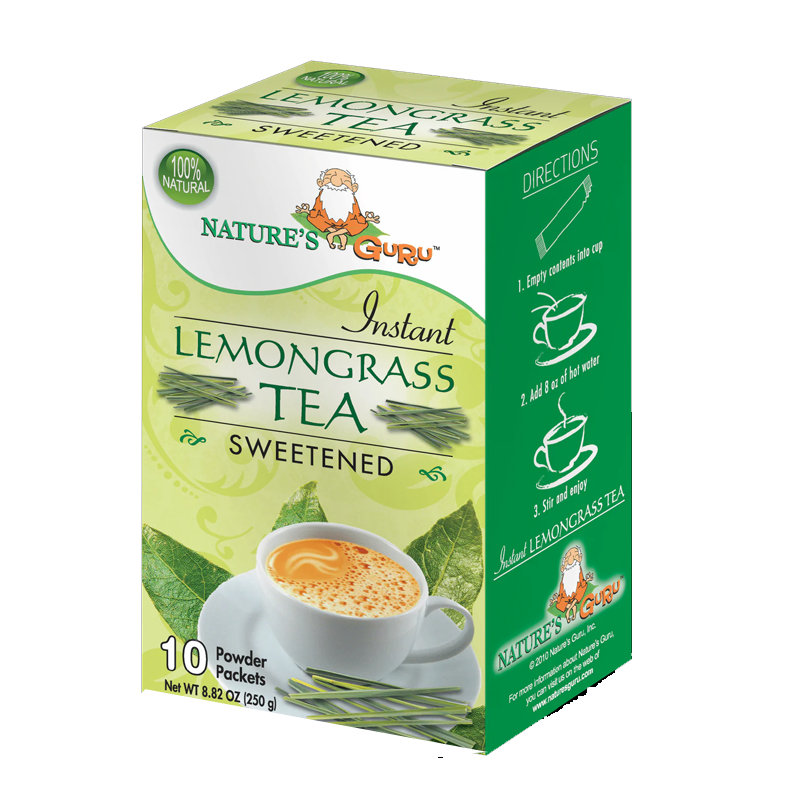 Picture of Natures Guru Lemongrass Tea Sweetened Instant - 250g*10