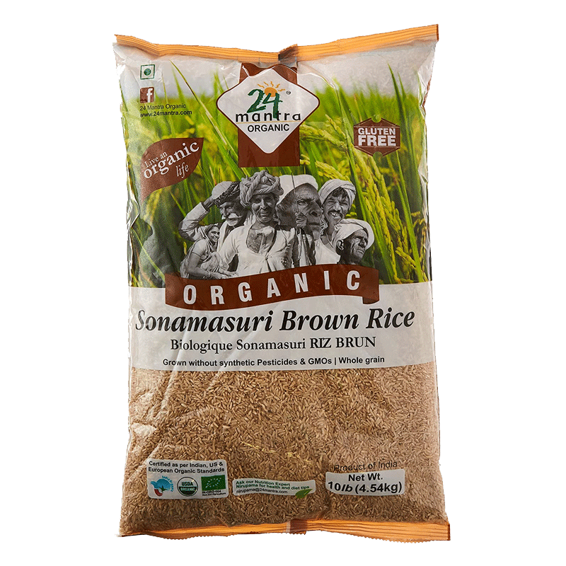 Picture of 24 Mantra Organic Sona Masoori Brown Rice - 10lb