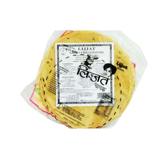 Picture of Lijjat Green Chilli Papad-7oz