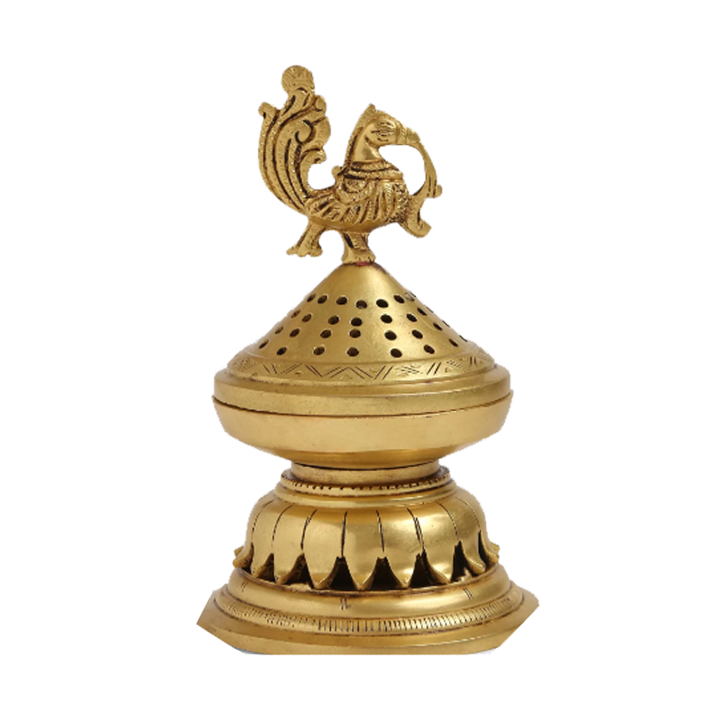 Picture of S Brass Peacock Incense Burnr