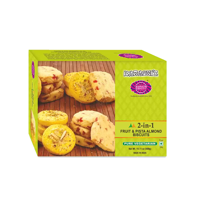 Picture of Karachi 2IN1 Fruit & Pista Almond Biscuits - 400g