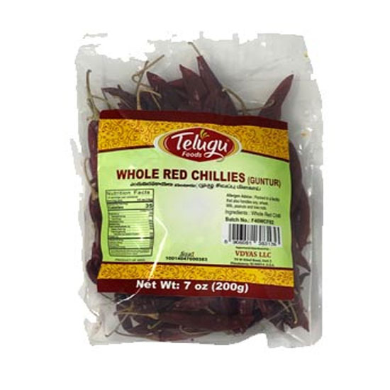 Picture of Telegu Whole Red Chillies Guntur-7oz