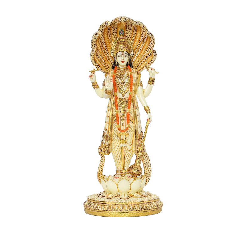 Picture of S Polyresin Painted Vishnu 6.5"