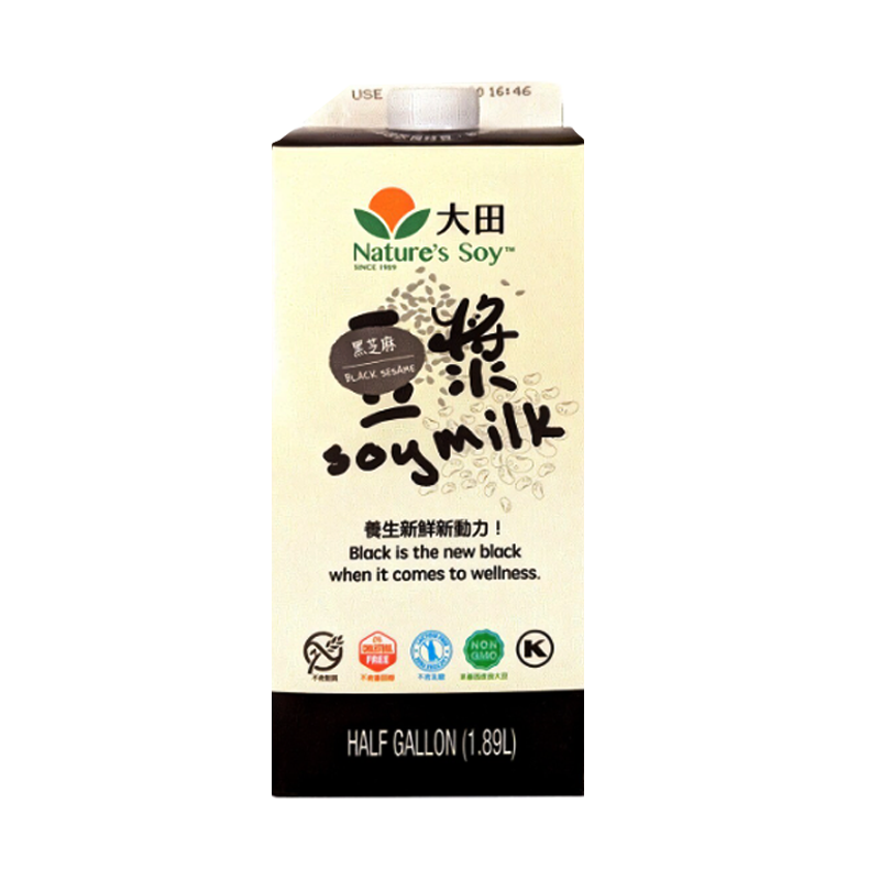 Picture of Natures Soy Unsweetened Black Sesame Soymilk - 1.89lt