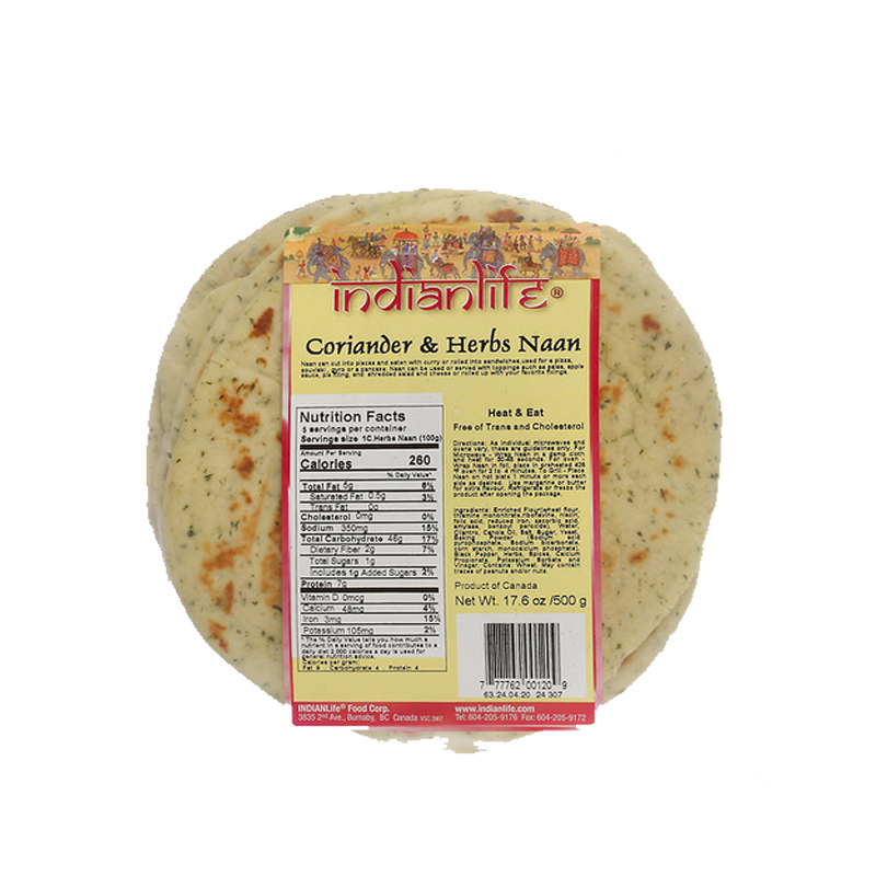 Picture of Indianlife Coriander & Herbs Naan FRZ - 500g