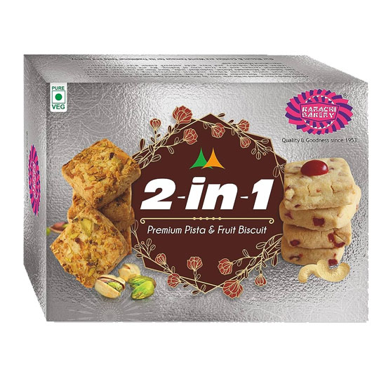 Picture of Karachi 2IN1 Premium Pista & Fruit Biscuits - 400g