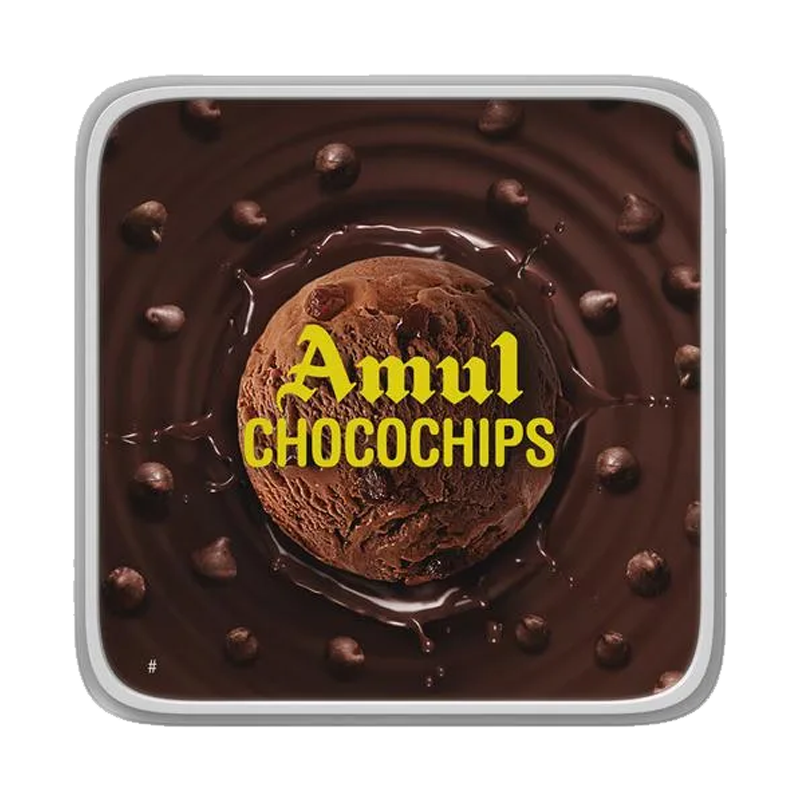 Picture of Amul Chocolate Chips Ice Cream FRZ - 1lt