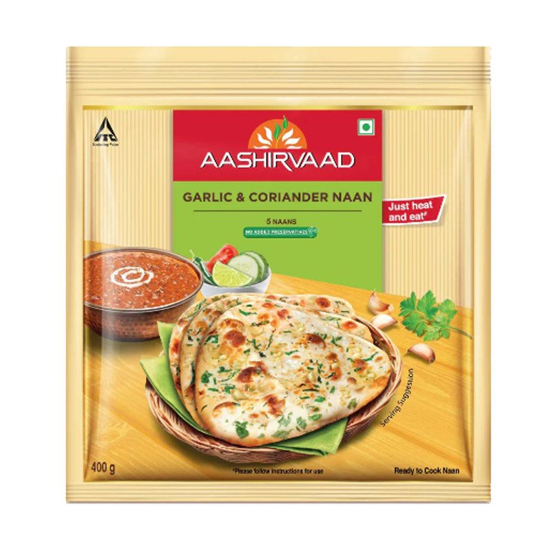 Picture of Aashirvaad Garlic & Coriander Naan FRZ - 400g*5